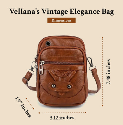 Vellana’s Vintage Elegance | Leather Crossbody Bag